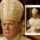 Imagen creada por IA en la que se ve a Trump caracterizado como papa de la Iglesia Católica.