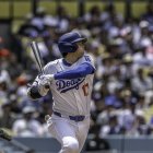Shoheit Ohtani, durante un juego con los Dodgers de Los Angeles