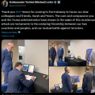 Vance en la Embajada de Israel