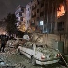 Edificio en escombros en Teherán