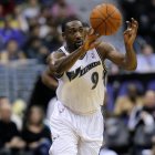 Gilbert Arenas, durante un partido con los Washington Wizards en 2010