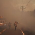 Firefighter battle the Canyon Fire on Thursday, Aug. 7, 2025, in Halsey Canyon, Calif.