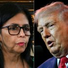 Delcy Rodríguez y Donald Trump en una combinación de fotos