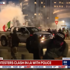 Captura de pantalla de una protesta anti-ICE en Los Ángeles