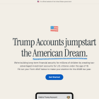 Captura de pantalla de la Página oficial de las Cuentas Trump