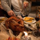 Tradicional cena americana en el día de acción de gracias