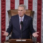Kevin McCarthy speaks on Capitol Hill.