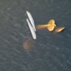 Avioneta de sumerge en el lago Hartridge, Florida, después de estrellarse.