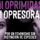 Controvertido cartel del partido político español PACMA para el Día Internacional de la Mujer. Imagen de archivo.