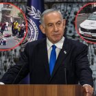 El primer ministro de Israel Benjamin Netanyahu e imágenes de los disturbios entre inmigrantes eritreos.