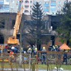 Imagen del accidente de helicóptero en Kiev que tuvo lugar el 18 de enero de 2023 y en el que falleció su ministro de Interior.