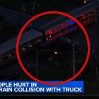 Captura de pantalla de un video de Fox News donde puede verse el tren accidentado.