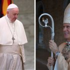 Montaje con imágenes del papa Francisco y el obispo de Tyler Joseph Strickland.