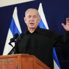El primer ministro de Israel, Benjamin Netanyahu, durante una comparecencia.