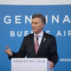 El entonces presidente Mauricio Macri en un discurso.