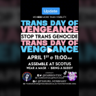 Convocatoria al Día de la Venganza Trans publicada en TikTok por