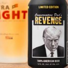 Cerveza con la foto policial de Trump