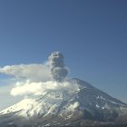 Imagen de la explosión del 11 de abril del Volcán Popocatépetl, en México.