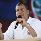 Rafael Correa, delivering a speech in Ecuador, August 15, 2015.