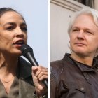 La congresista de extrema izquierda Alexandria Ocasio-Cortez y el fundador de WikiLeaks, Julian Assange.