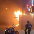 Captura de pantalla de un vídeo del incendio del bar Beer House