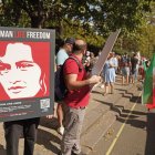 Protestas por el régimen iraní celebradas en Londres en septiembre de 2023 cuando se cumplía un año de la muerte de Mahsa Amini. Ahora, otra joven, Armita Garawand, está en coma tras, presuntamente, sufrir altercados con la Policía de la Moral.