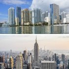Miami (arriba) y Nueva York (abajo).
