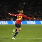 Olga Carmona celebra el gol de la victoria frente a Inglaterra en el Mundial de Fútbol femenino.