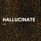 Palabra "Hallucinate" con fondo con números creado con la inteligencia artificial Lexica.