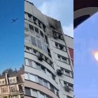 Recortes de los videos en los que aparecen los drones en Moscú.