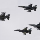 Several F-16 flying.