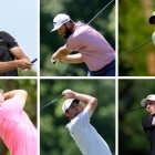 Los golfistas Matt Fitzpatrick, Rory McIlroy, Jon Rahm, Viktor Hovland, Scottie Scheffler y Brooks Koepka.