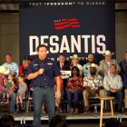 DeSantis, durante su discurso en Eagle Pass (Texas)