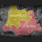 Captura de pantalla de un documental de PBS en el que hablan y muestran cómo quedaría el mapa de St. George, la nueva ciudad de Luisiana.