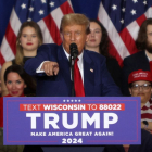 Donald Trump, durante un mitin en Wisconsin. 3 de abril de 2024.