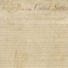 Fotografía Declaración de derechos de Estados Unidos de 1789 disponible en Wikimedia Commons, tomada de la Libería del Congreso.