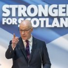 John Swinney durante una intervención.