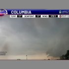 Captura de pantalla con una imagen de las tormentas y tornados que pasaron por Columbia el miércoles, 8 de mayo de 2024.