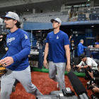 Shohei Ohtani en las prácticas de la MLB | AFP