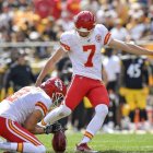 Harrison Butker durante un partido de los Kansas City Chiefs.