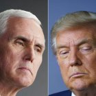 Combinación de imágenes de el exvicepresidente Mike Pence y el expresidente Donald Trump