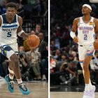 Anthony Edwards, de los Minnesota Timberwolves, y Shai Gilgeous-Alexander, de los Oklahoma City Thunder.