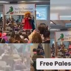 Un drag queen anima un evento en el que se le pide a niños pequeños gritar "Palestina libre"