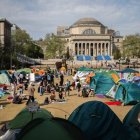 Campamento pro palestino en la Universidad de Columbia