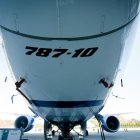 El exterior de un 787 Dreamliner en las instalaciones de fabricación de Boeing en North Charleston