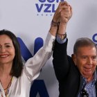 Machado y González en Caracas el 29 de julio de 2024, un día después de las elecciones presidenciales venezolanas.