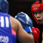 210726 -- TOKYO, July 26, 2021 -- Lin Yu-Ting R of Chinese Taipei competes with Nesthy Petecio of Philippines during the Women s Feather 54-57kg Preliminaries Round of 16 match of boxing at the Tokyo 2020 Olympic Games, Olympische Spiele, Olympia, OS in Tokyo, Japan, July 26, 2021.  TOKYO2020JAPAN-TOKYO-OLY-BOXING-WOMEN S FEATHER-PRELIMINARIES OuxDongqu PUBLICATIONxNOTxINxCHN