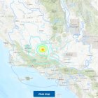 Epicentro del terremoto y zonas afectadas por el terremoto de 5,2 registrado en California.