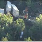 Captura de pantalla del choque entre dos trenes que provocó un derrame de combustible en Boulder Creek (Colorado) el 22 de agosto de 2024.