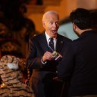 Joe Biden este 31 de octubre. (Photo by Tierney CROSS / AFP)